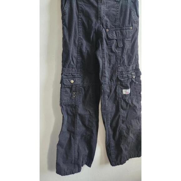 Bershka Cargo Pants Youth 10-12 Years Black Multi Pocket Utility Streetwear - Picture 3 of 6